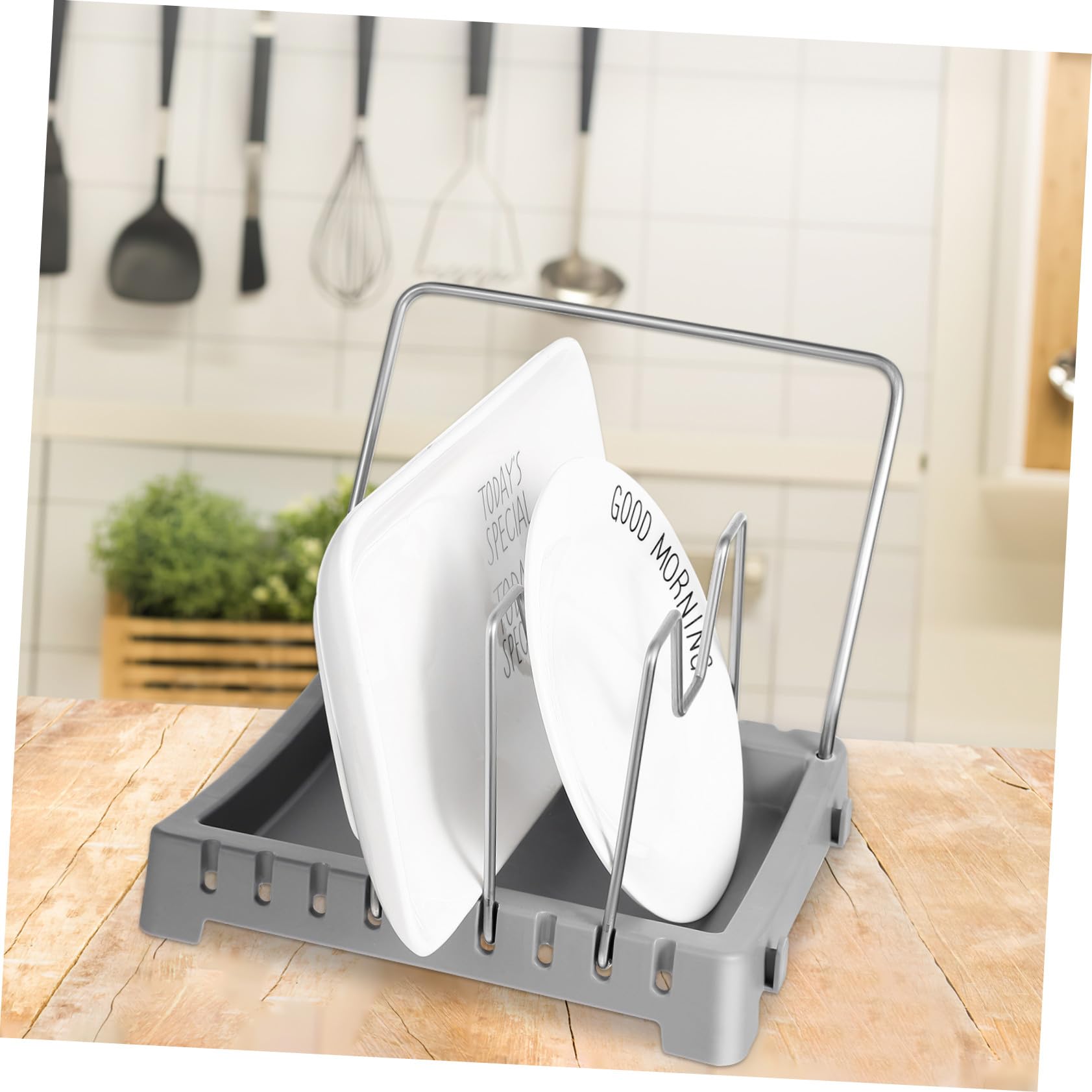 Cabilock 2piezas Rejilla para Tapas de Ollas de Cocina Organizador de Tablas de Cortar Soporte para Tapas de Ollas para Cocina