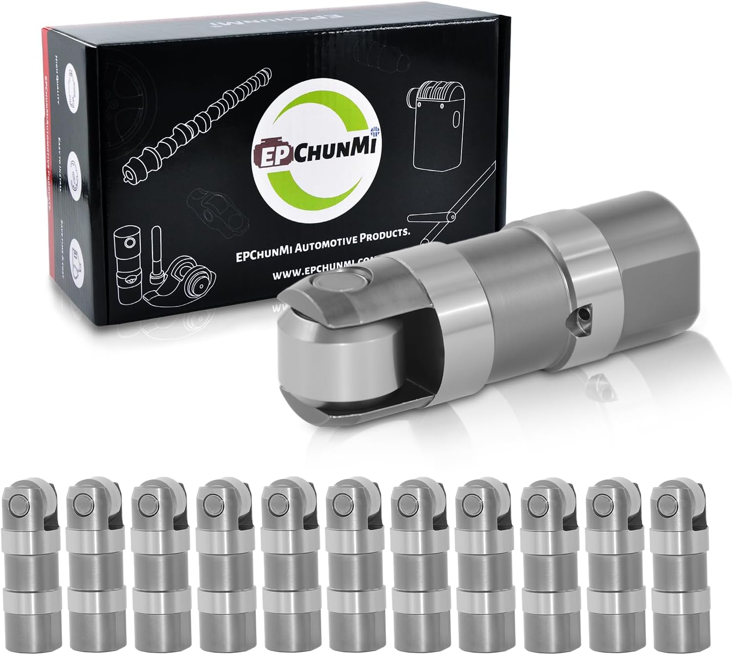 12Pcs F2SZ6500A Hydraulic Valve Lifter For 1985-2008 Ford E150 E250 F150 F250 Mustang for Lincoln for Mazda for Mercury 3.0L 3.8L 3.9L 4.2L 5.0L 5.8L V6 V8 Engine Replaces HT-2205 JB-2205