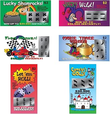 Fake Lottery Tickets-30 Pack- Fake Winning Lottery Tickets-6 Fake Scratch Off Tickets Designs Look Real Wholesale Bulk Gag Gifts Pranks
