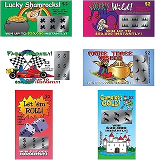Fake Lottery Tickets-(30 Pack)- Fake Winning Lottery Tickets-6 Fake Scratch Off Tickets Designs Look Real Wholesale Bulk Gag Gifts Pranks