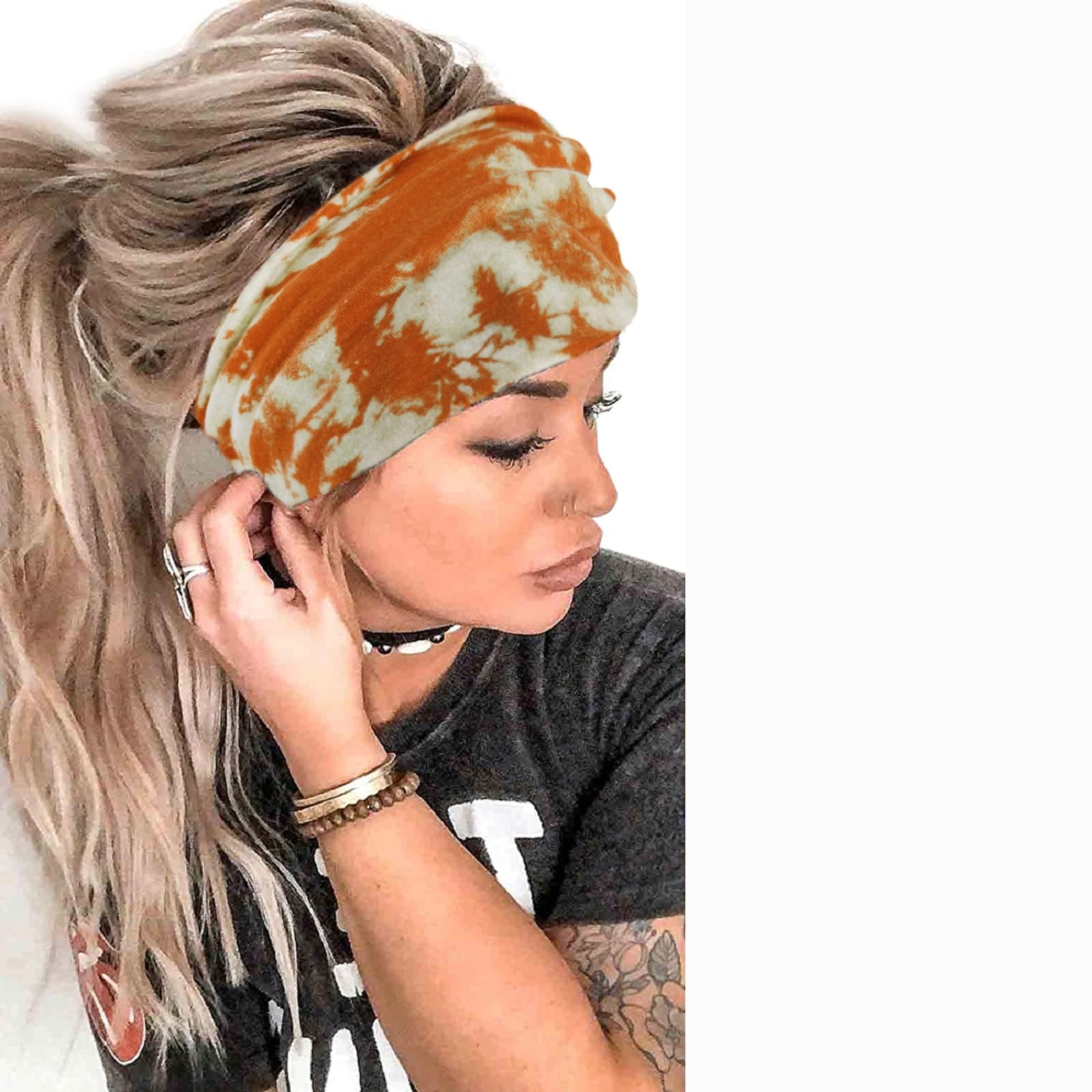 Head Scarfs for Women Wide Headbands Boho Fashion Knotted Head Bands for Adult Women Yoga Sport Hairbands Hair Accessories (6WDryColor3) - Image 3