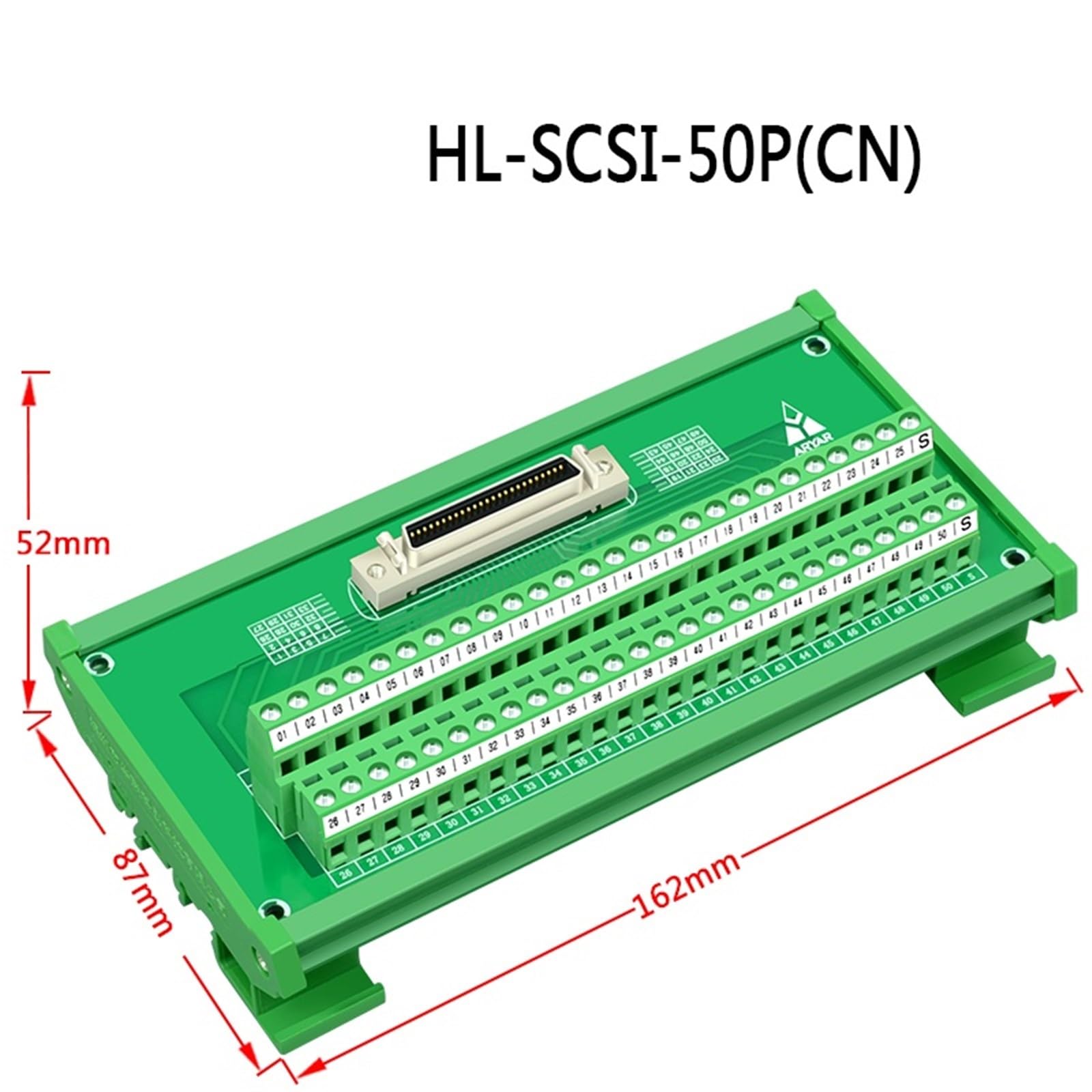 Connettori a morsettiera a vite, Circuito di terra su guida DIN 50 PIN SCSI50 CN1 Morsettiera IO for servomotore e servoazionamento(HL-SCSI50-MM-2M)