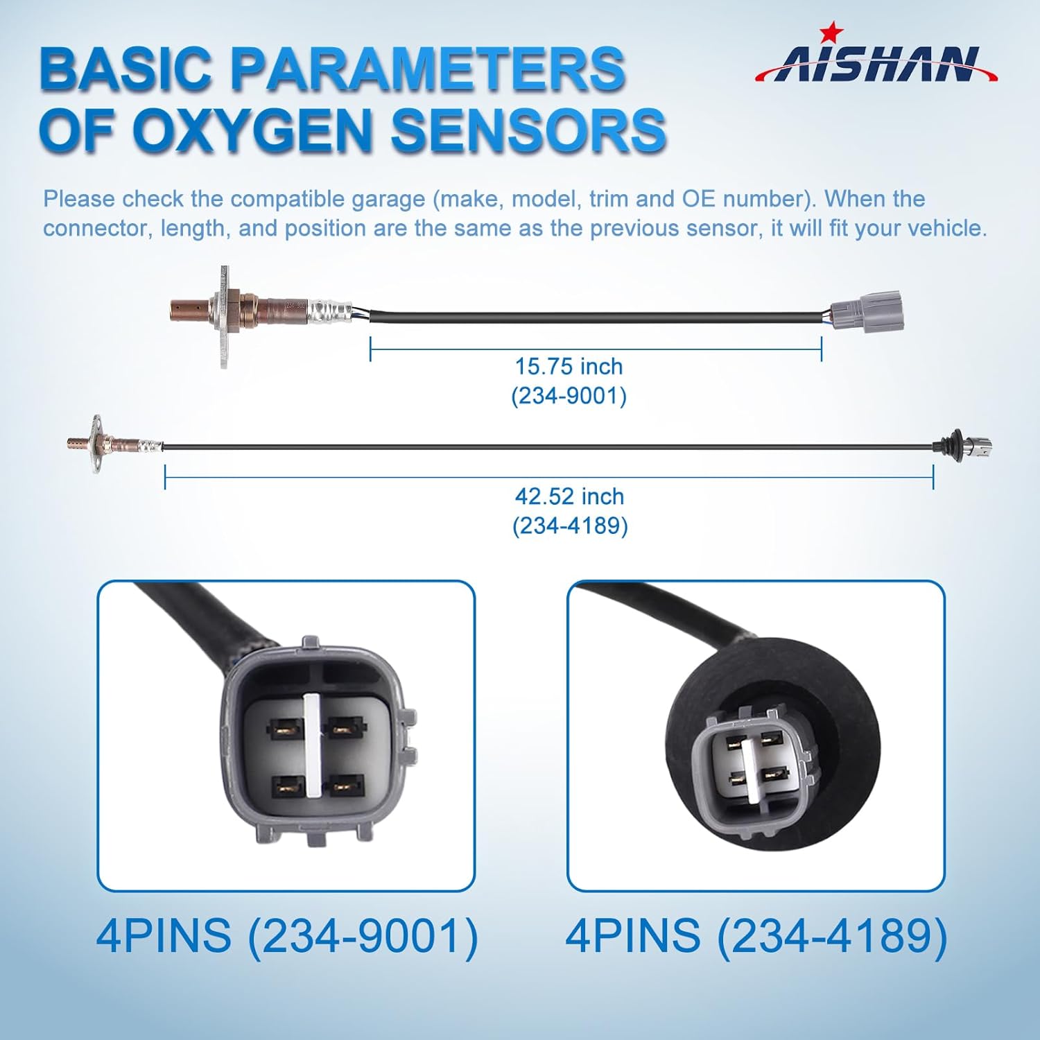 Oxygen Sensor Upstream Downstream 2PCS O2 Sensor 234-9001 234-4189 Compatible with Toyota Tacoma SR5 S-Runner DLX Limited 2.4L 2.7L 3.4L 2000 2001 2002 2003 2004 213-1440 8946734021