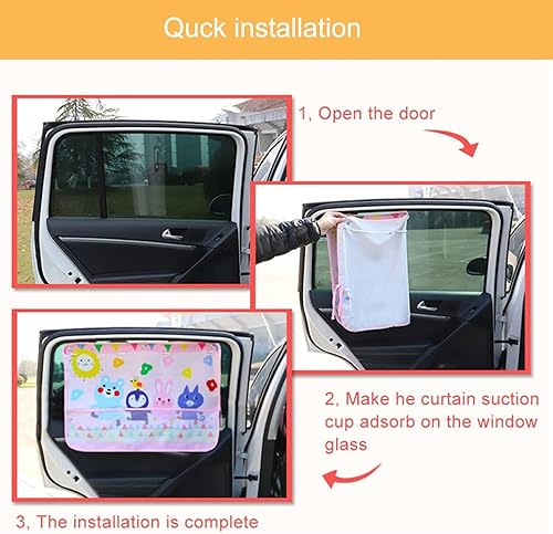 Miniatura 3 de Parasol de automóvil para bebés y niños, paquete de 2 protectores de cortina de ventana lateral de automóvil que protege del deslumbramiento solar,