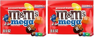 Mega Peanut Butter Chocolate Candy, Sharing Size, 8.6 Oz Resealable Bag (Pack of 2)