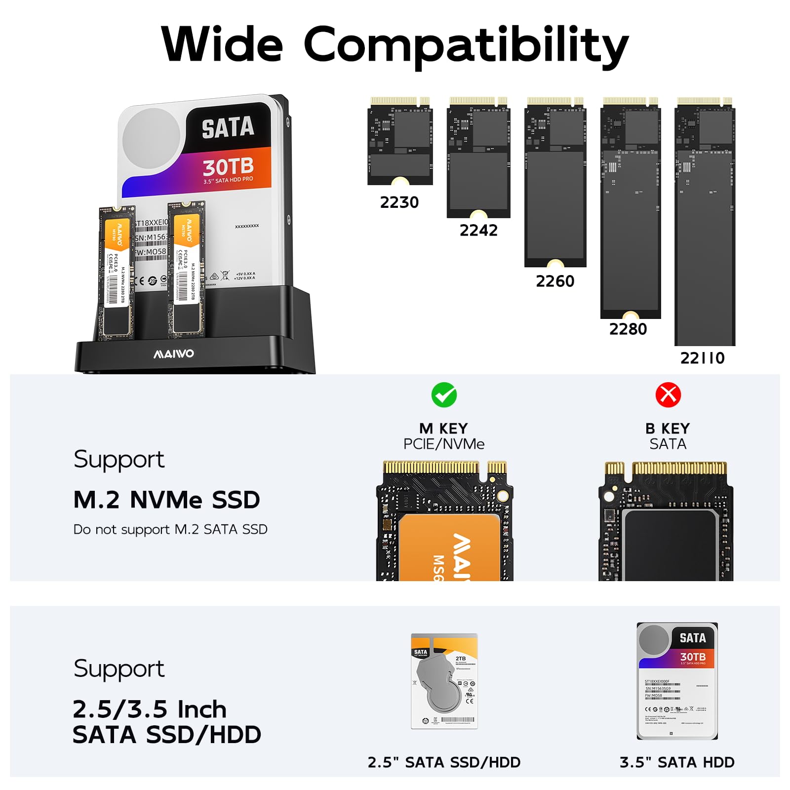 Amazon.co.jp: M.2 NVMe SSD - SATA HDD 双方向クローナー、3ベイNVMe