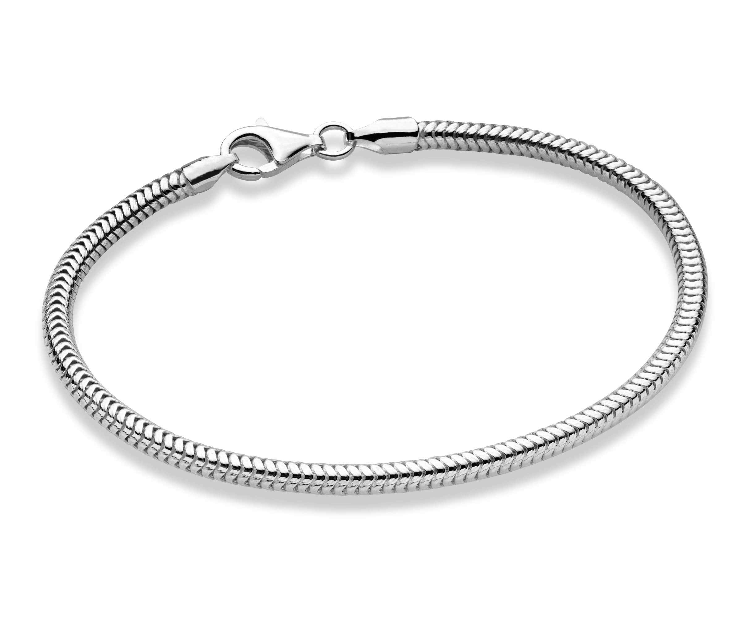 CASSIECA Pulsera Hombre Pulseras para Hombres Acero Inoxidable Apilable Pulseras Plata para Hombres Niños Cadena de Eslabones Pulseras 17CM/19CM/21CM Regalos para Papá Esposo Hijo