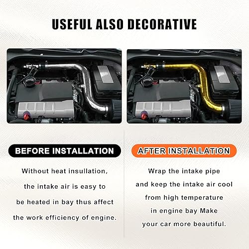 Vista 5 de Sporacingrts Cinta adhesiva de barrera térmica dorada de 2 pulgadas x 16.4 pies, rollo de envoltura reflectante de fibra de vidrio, compatible