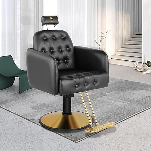 Miniatura 2 de LUXMARS Silla de peluquería hidráulica Silla de peluquería Silla de peluquería Silla de peluquería giratoria de 360 grados, altura ajustable, equipo