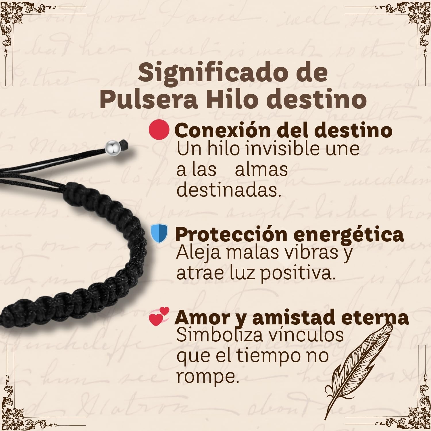 cotigo Pulsera Hilo Destino con Simbolos de acero inoxidable, amuletos de proteccion y suerte, Amuletos contra el mal de ojo - Pulsera Mujer/Pulsera Hombre, regalo original.