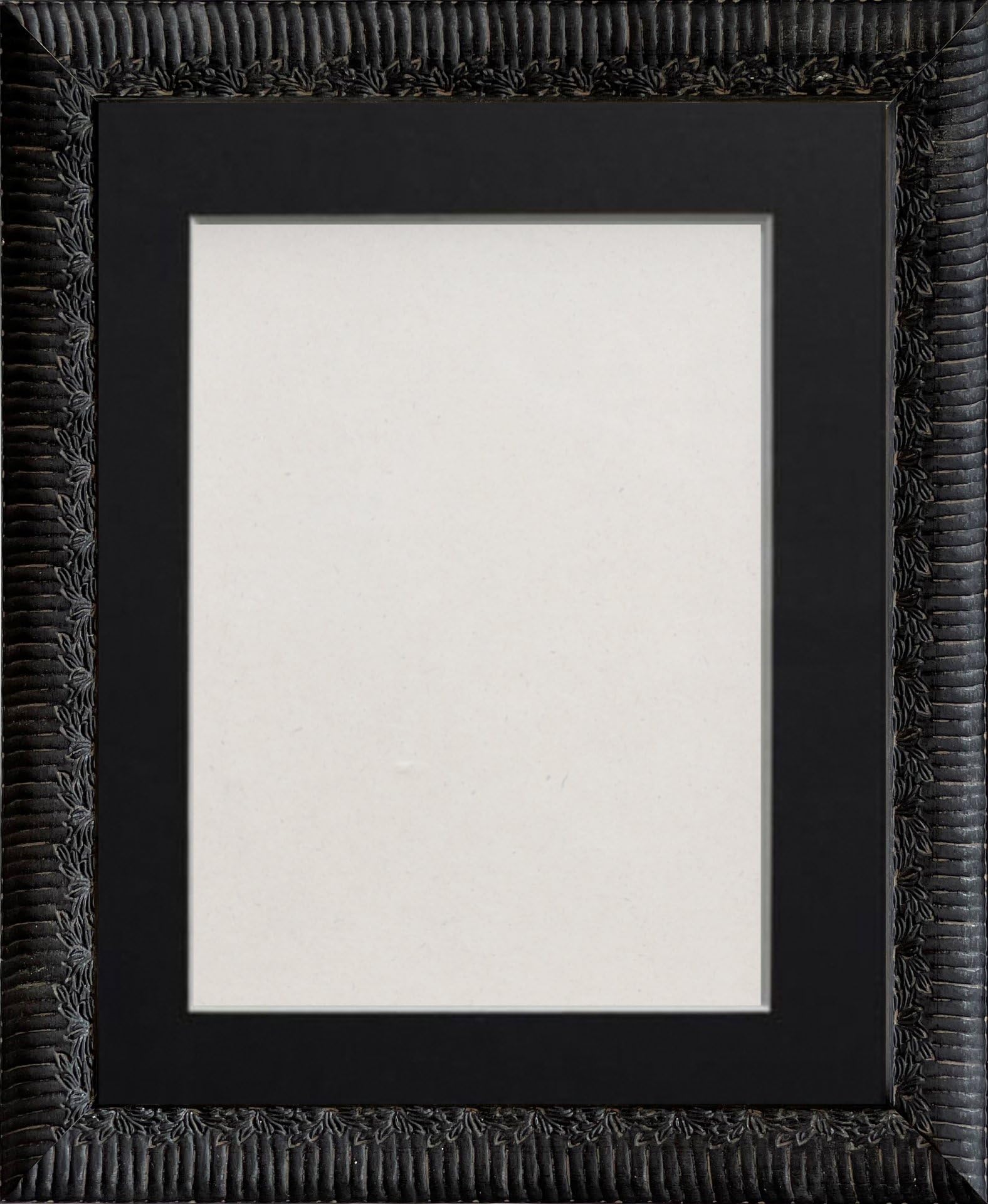 Frame Company Black Boleyn Ornate Decorative Wooden A2 Frame With Mount For Image A3 *Choice Of Sizes And Colours* Fitted With Perspex