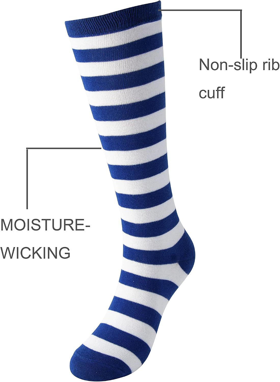 Cerebro Knee High Socks for Kids Stripes Girls Cotton Calf Athletic Tube Socks,SOCKS