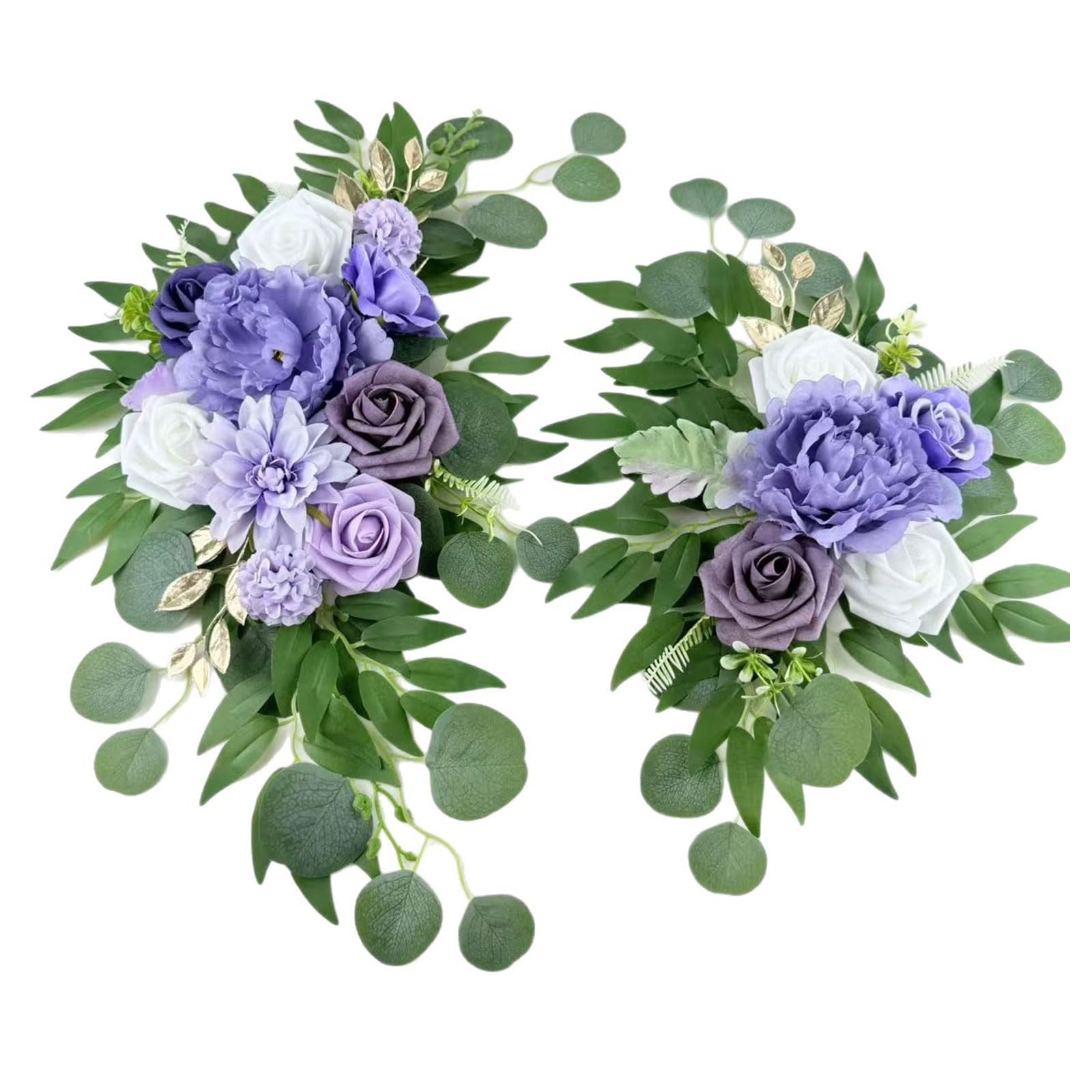 Tsophreniq Of Delicate Violets Hydrangeas Blooms Wedding Party Home Decoration Ready to Use Silk Hydrangeas Plant Realistic Arrangement Set