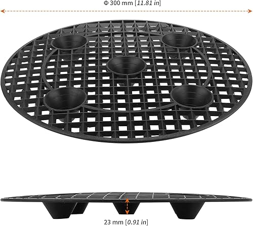 Miniatura 2 de HOZEON 12 elevadores de macetas redondos de 12 pulgadas, elevador de macetas de nivel de planta negro, elevadores de macetas para plantas,