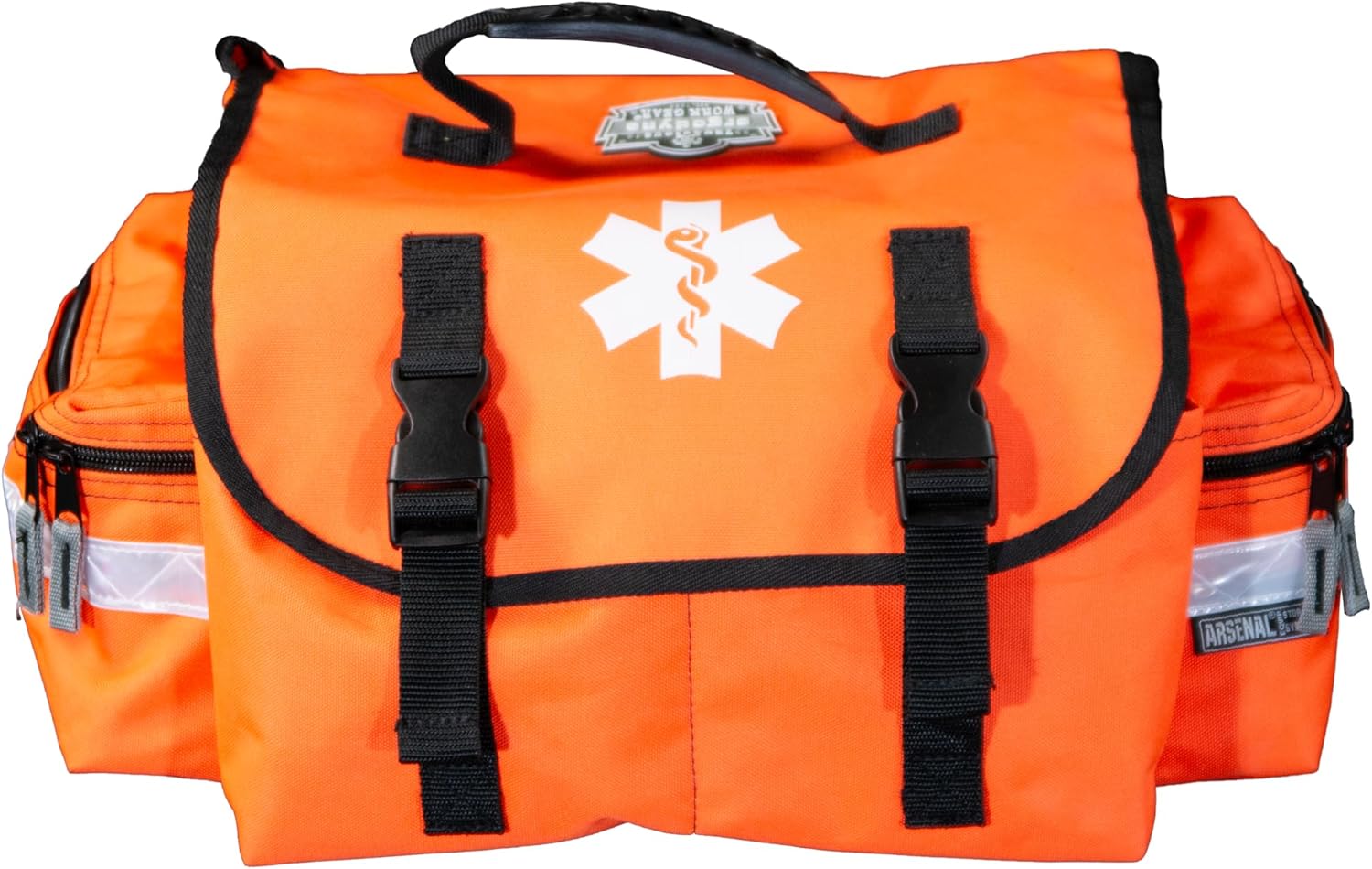 Certified Safety Mfg Class B 21 Trauma First Aid Kit Jump Bag - 347pc USA-Made OSHA Compliant Tactical First Aid Kit w/Bloodborne Pathogen, Bleed Control Equipment, & More (Bright Orange Trauma Bag)