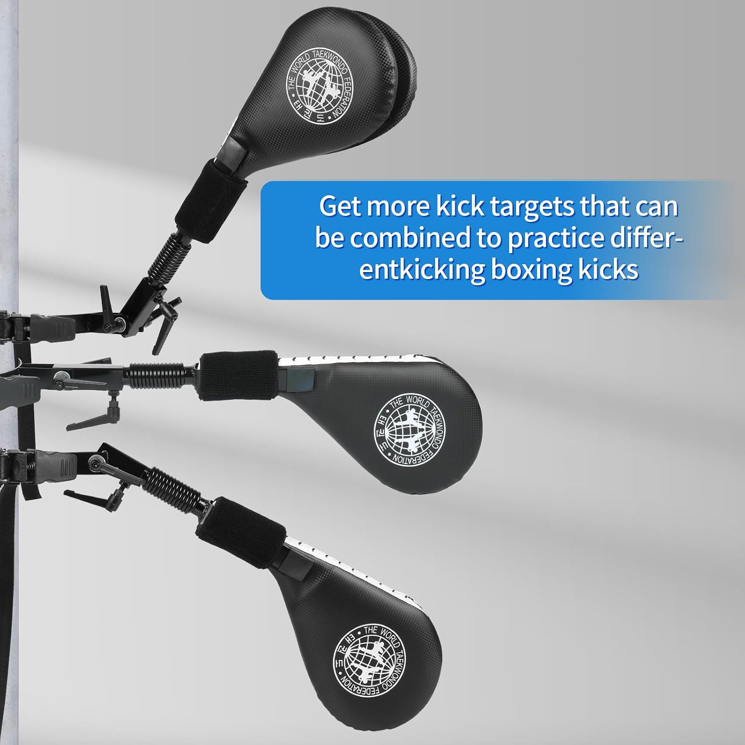 SYNTECSO Taekwondo Kick Pads, Hands-Free Martial Arts Training Equipment for Kicking Practice, Kicking Boxing with Mounting Bracket