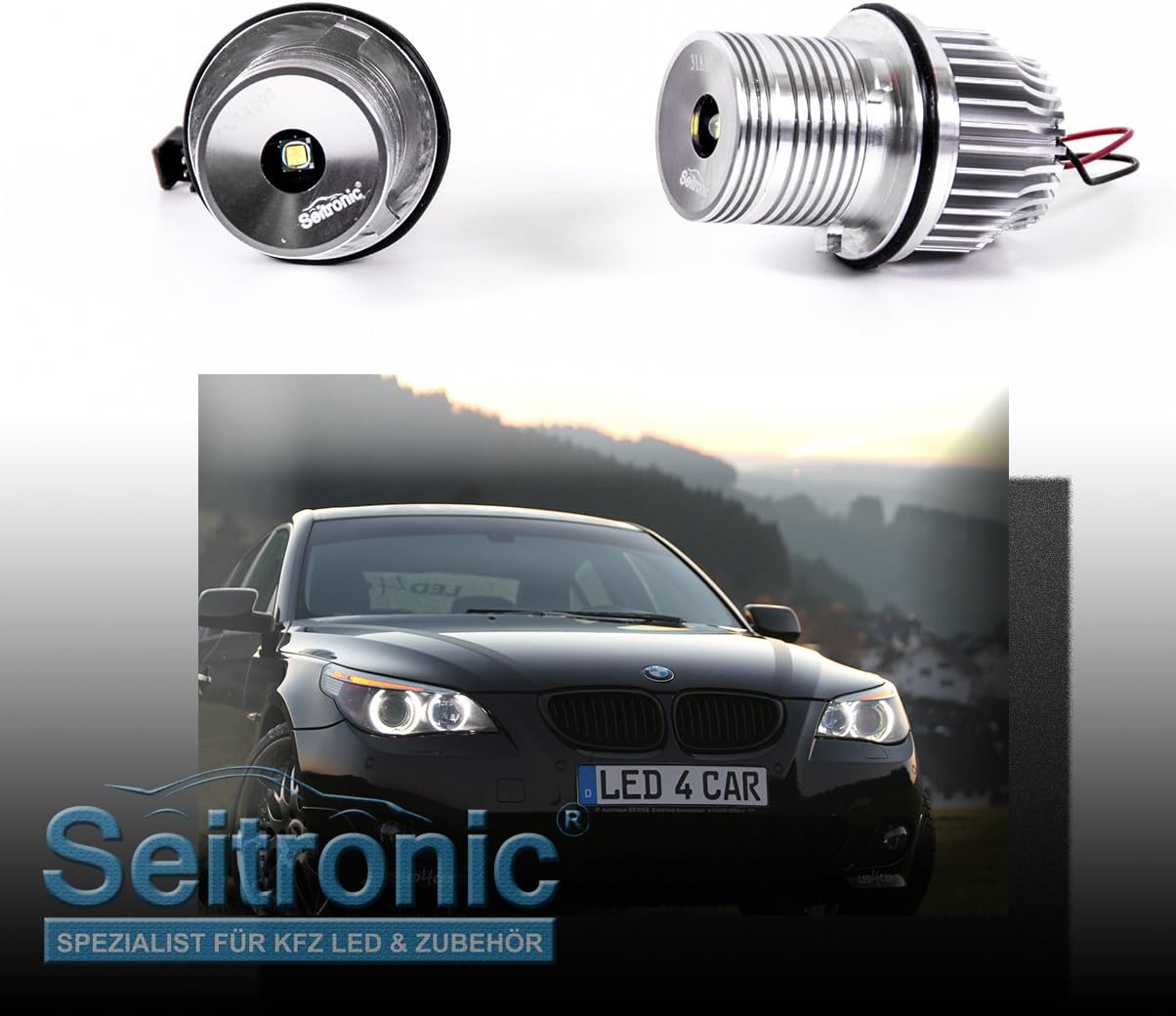 Xenon White Burner Lights Long Life Without error message PLUS Eye Halo Light. LED Angel Eyes Corona Efficient 10 Watt in Xenon White.