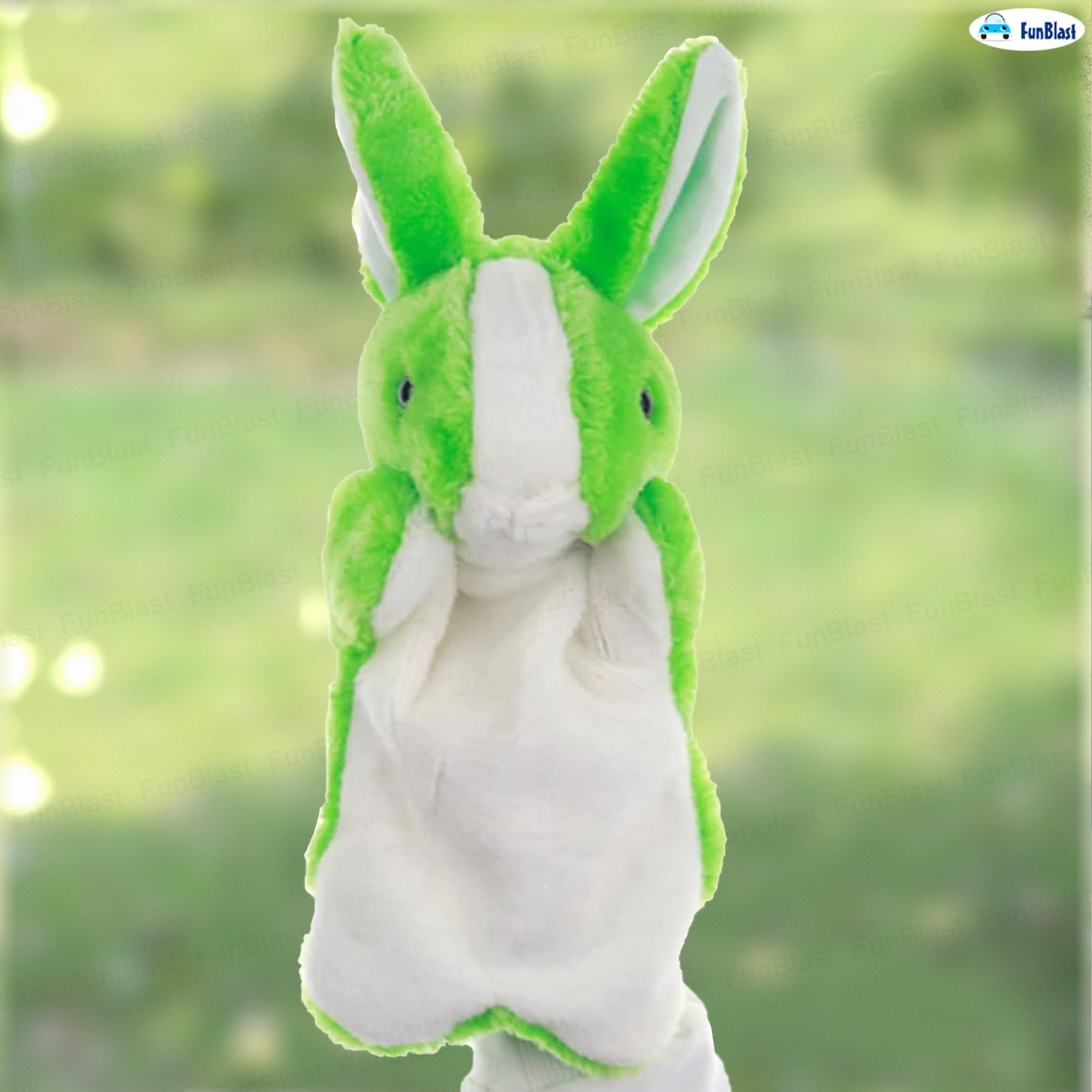 FunBlast Bunny Hand Puppet for Kids – Soft & Cute Pink Animal Puppet Toy for Storytelling, Fun Learning, Pretend Play, Role Play & Educational Activities for Children (Green) 1