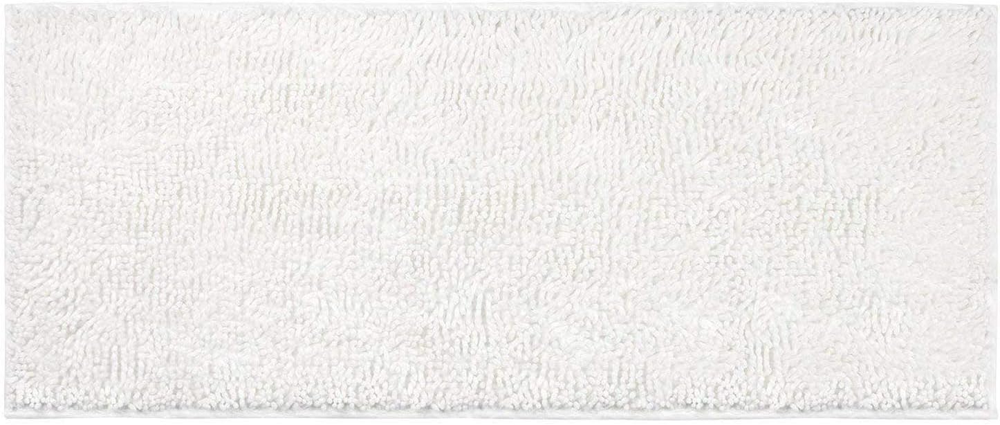 Vdomus Gray Bathroom Rugs - Soft Microfiber Bath Mats for Bathroom Non Slip Shag - Extra Absorbent & Anti-Slip - Machine Washable - 47" Wide X 19.5" Long- Perfect for Bathroom, Shower Floors