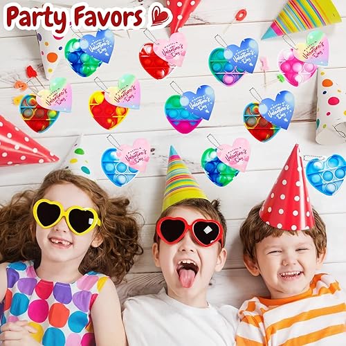 Miniatura 6 de Regalos para el día de San Valentín para niños, 40 mini juguetes pop con 40 tarjetas, tarjetas del día de San Valentín para el aula de niños,