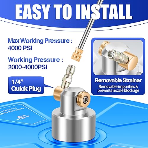 Miniatura 86 de PWS14G - Limpiador de superficies de hidrolavadora de 14 pulgadas con 4 ruedas, limpiador de superficies de acero inoxidable verde recubierto