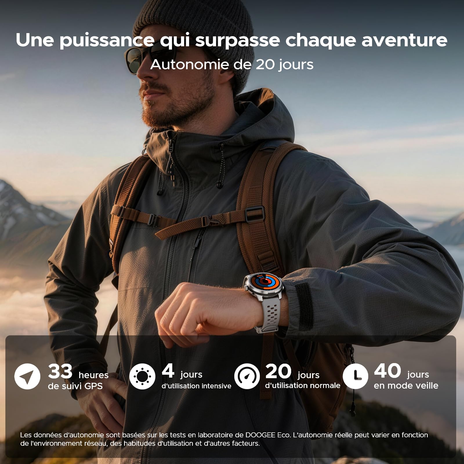 Anymoving M1 Montre Connectée Homme et Femme avec IA, GPS Double Bande 5ATM et IP68, Écran AMOLED Éclatant 1,5", Autonomie 20 Jours, 170+ Modes Sportifs Montre Sport Homme, 3 Bracelets