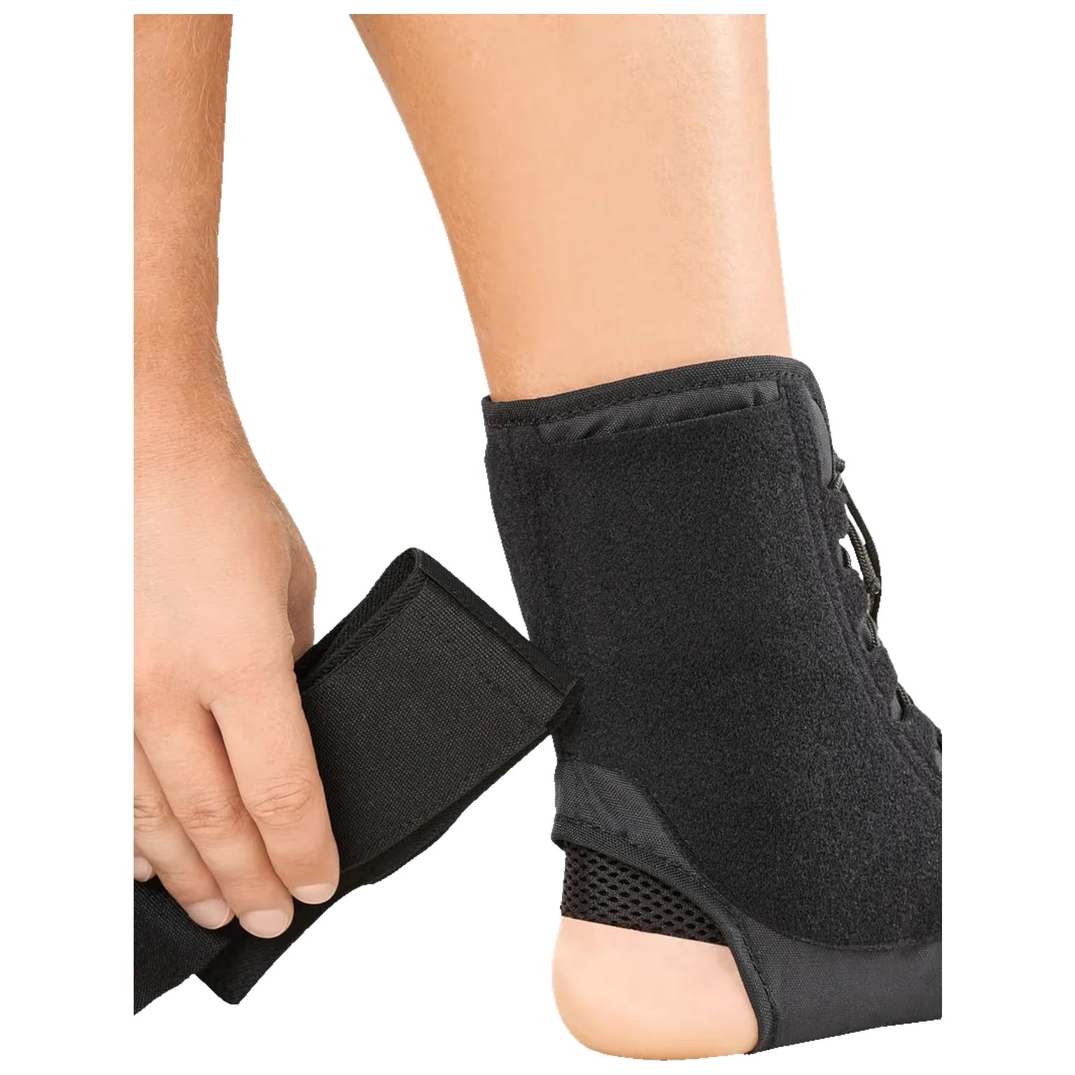 medi Ankle sport brace Knöchelorthese | Einstellbare Sprunggelenkorthese für den Sport | Stabilisiert und sicher | Farbe: Schwarz | Größe M