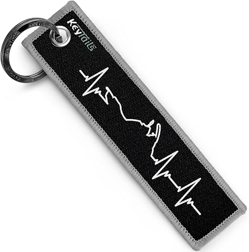 KEYTAILS Llaveros, Etiqueta de Llave de Calidad Premium para Motocicleta, Coche, Scooter, ATV, UTV [Aventura, Deporte Dual - Latido del Corazón]