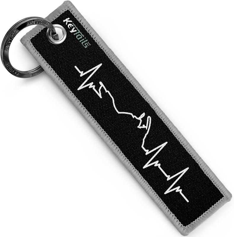 Chaveiro para moto, carro, scooter, ATV e UTV KEYTAILS Adventure Dual Sport Heartbeat Cinza, 1 unidade