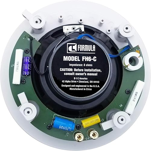 Miniatura 5 de BIC America FH-6C Formula Series FH-6C Altavoces de techo de 2 vías de 6-12 pulgadas y 150 vatios con tweeters de bocina giratoria