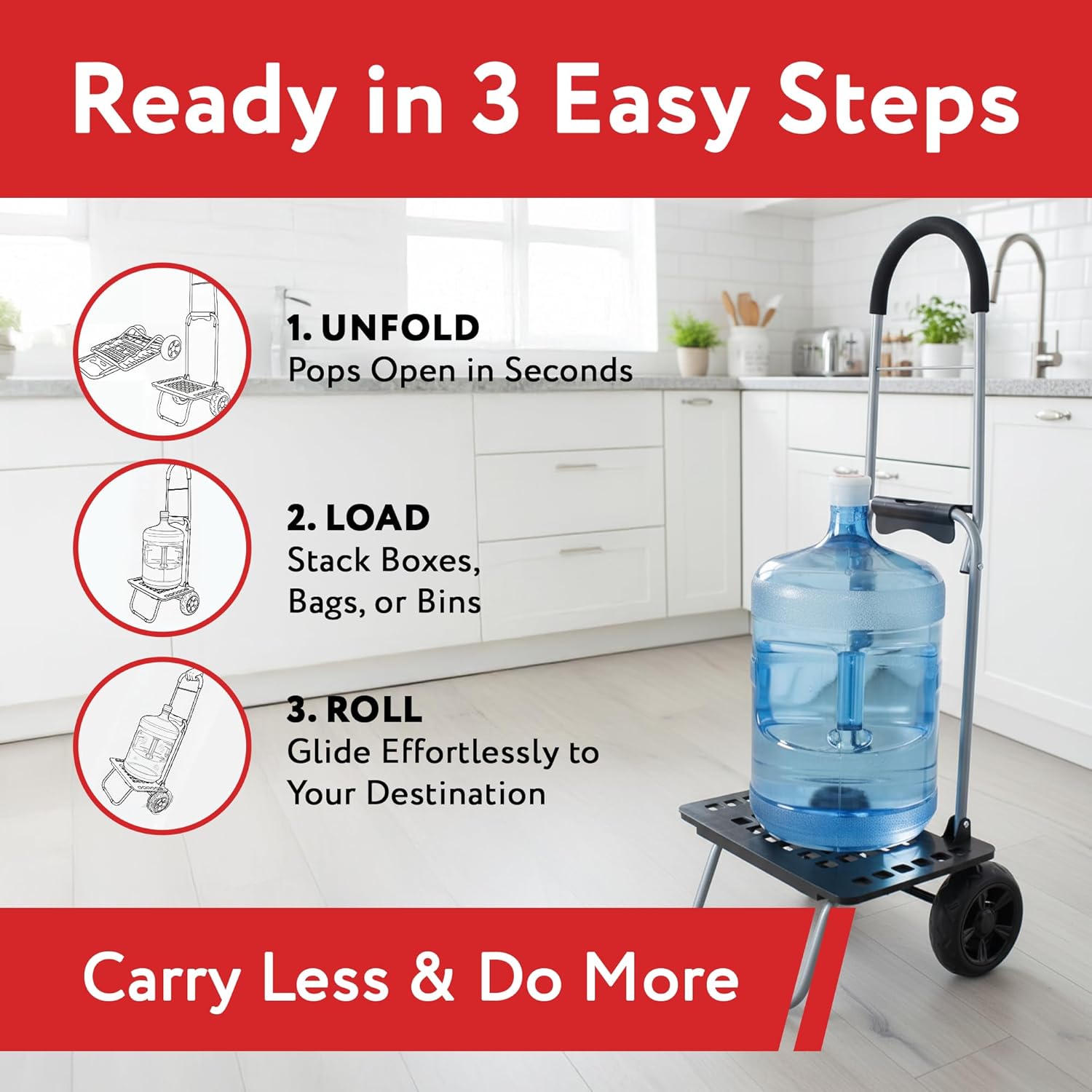 dbest Products Bigger Trolley Dolly MM, Black Handtruck Hardware Garden Utility Cart