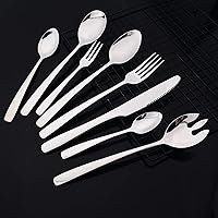 Vista 4 de JASHII Juego de 6 cucharaditas de plata, juego de cucharas de café de acero inoxidable 304, cucharas pequeñas para el hogar, cocina, restaurante