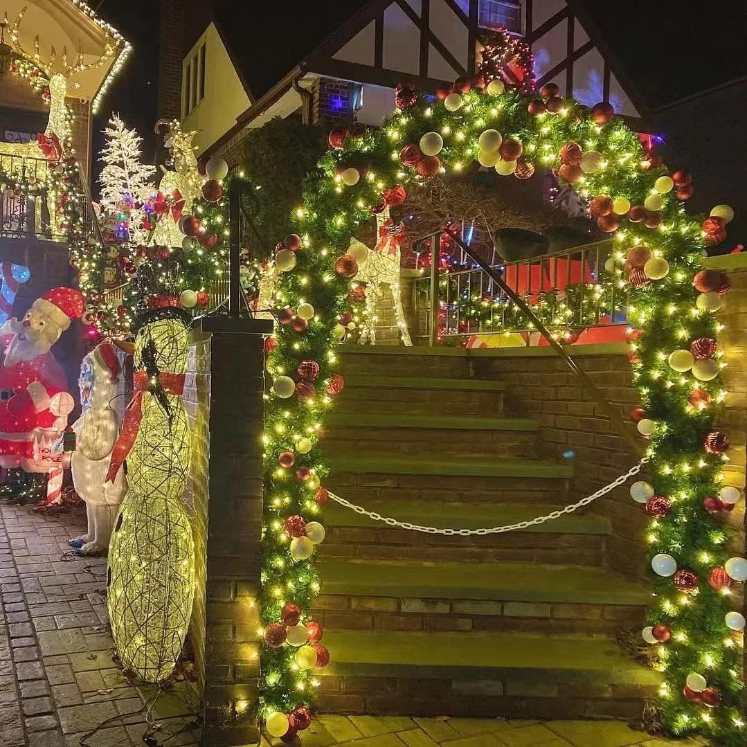 YEGUO 165ft 500 LED String Lights Outdoor Waterproof, Warm White Christmas Lights Indoor, 8 Modes Green Wire Twinkle Xmas Tree Lights Plug in with Memory Timer