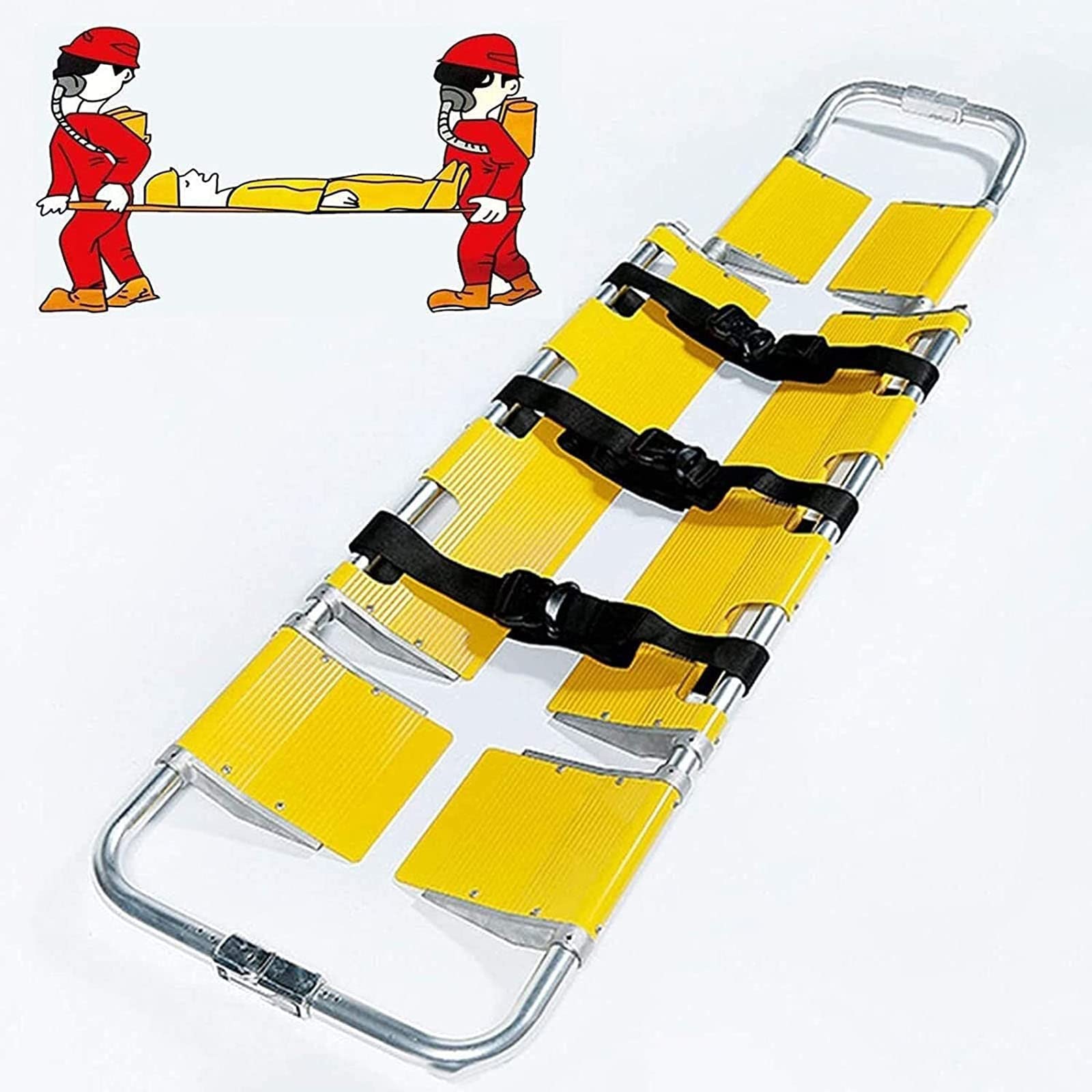 YNIYUJKL Aluminum Scoop Stretcher, Portable Folding Stretcher Emergency Rescue Stretcher Adjustable Length Patient Transport Medical Stretcher