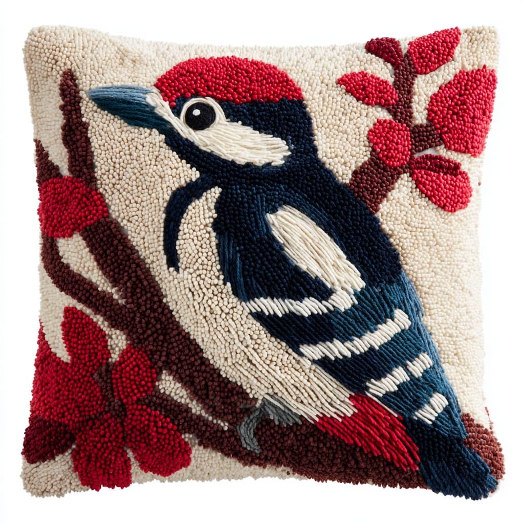 WallustrioaW Latch Hook Kits Pillow,Animals Birds