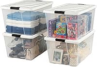 Vista 10 de IRIS USA 94 Qt - Contenedores de almacenamiento de plástico apilables con tapas, paquete de 4 - Libre de BPA, fabricado en EE. UU. - Solución