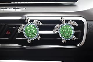 2 PCS Turtle Car Air Vent Clips, Lovely Tortoise Car Interior Decor Car Aroma Diffuser Vent Clip Car Air Freshener Vent Clips Car Accessories Decoration for Girls（Green）