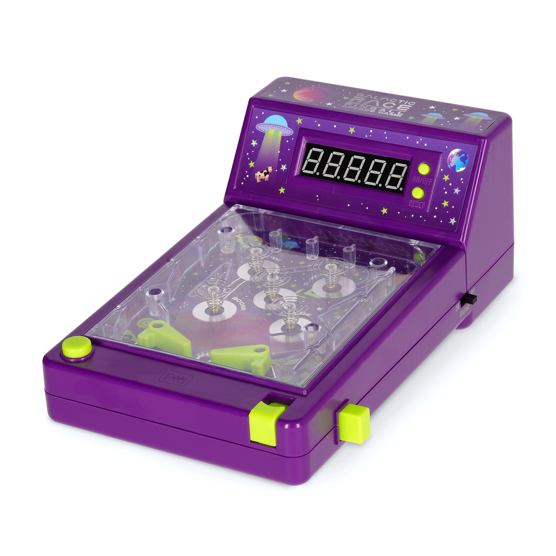 Legami - Flipper Arcade - Galactic Race, Jeu Vintage avec Levettes avec Double Contrôle, Indicateur électronique, Sons et Lumières, Fonctionne avec Piles AA (Non incluses), 14,​4 x 10,​5 x 24,​8 cm