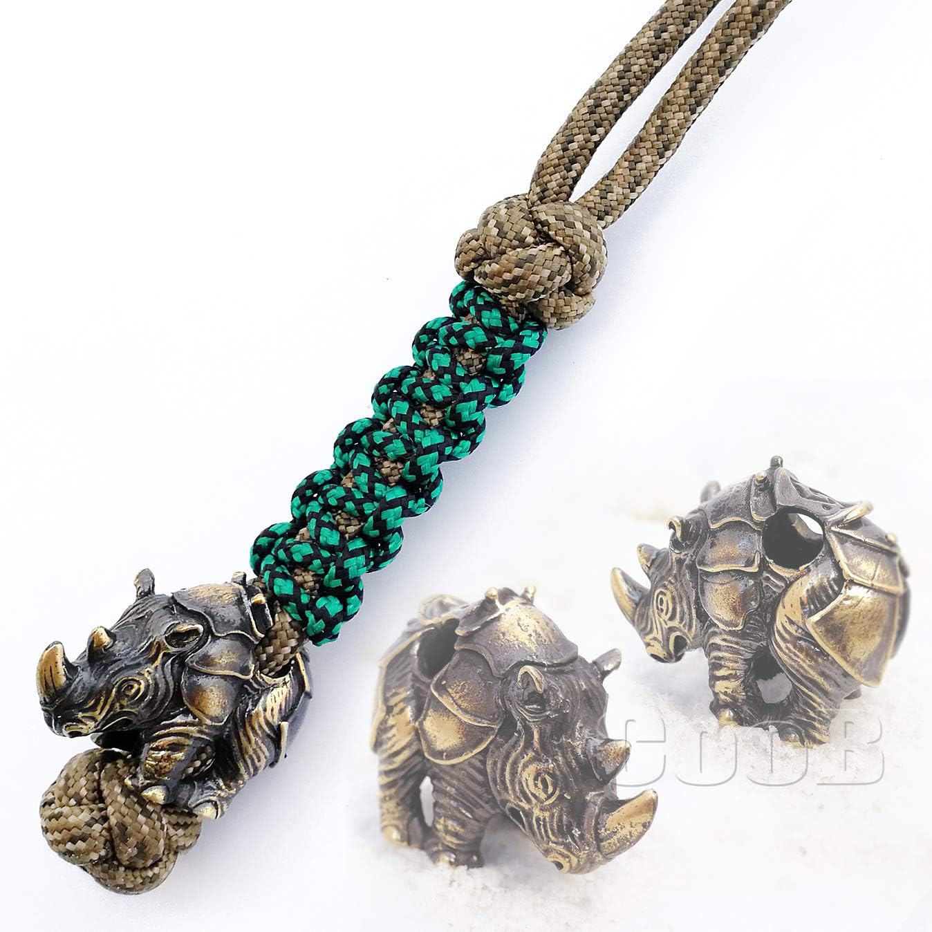 CooB EDC Paracord Knife Lanyard with Hand Casted Solid Metal Paracord Bead Charm Pendant Animals Collection, Custom Paracord Lanyards for Knives (Bulldog) : Sports & Outdoors
