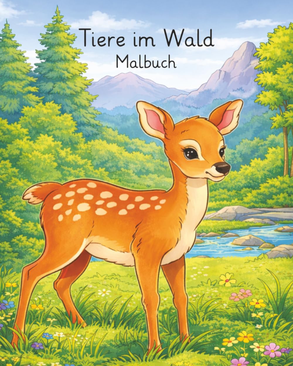 Tiere im Wald - Malbuch: Deutschland-Version