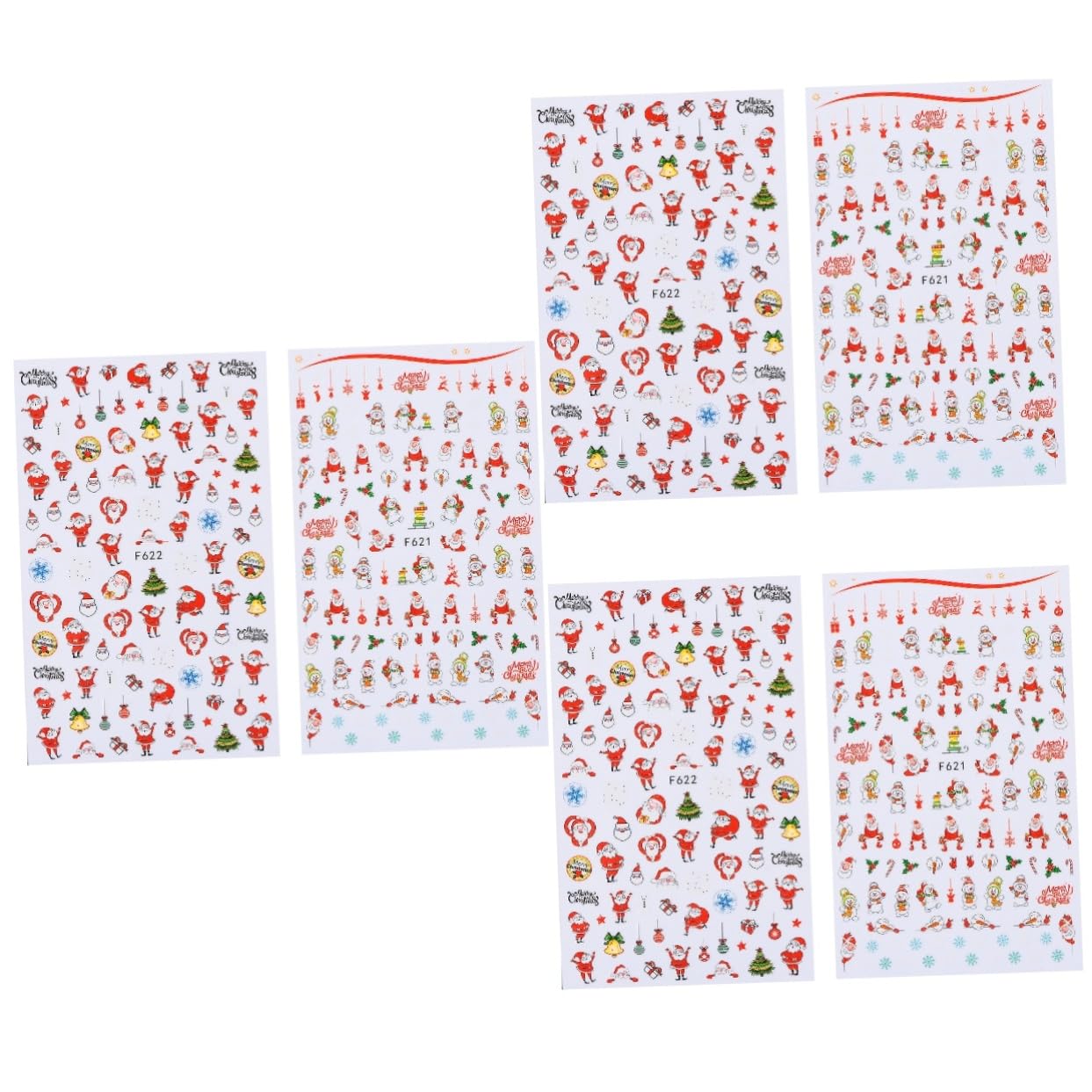 Healeved 18fogli Adesivi Natale Per Unghie Di Sticker Autoadesivi Per Decorazioni Con Tema Santa Claus Facili Da Applicare Design e Resistente Perfetti Per Nail Art Festiva