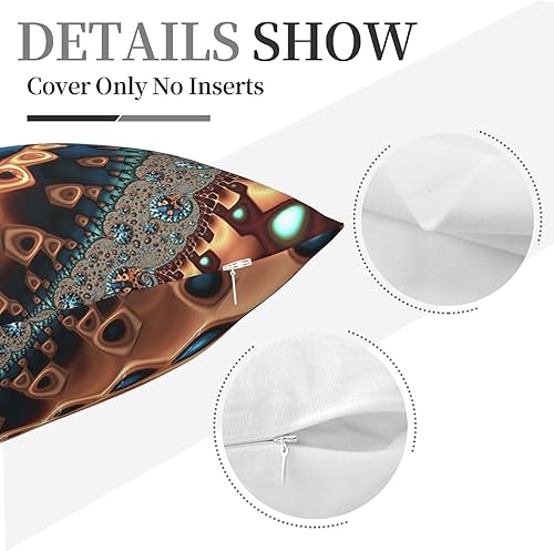 Miniatura 6 de Drissa Fundas de almohada fractal en espiral, color marrón, azul, cian, verde azulado, chocolate, remolinos, decorativas, 18 x 18 pulgadas, funda de