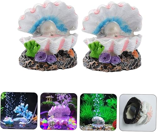 Miniatura 3 de Happyyami Acuario Ornamento 2 unids Jardín Peces Decoración Equipo Resina Bubble Stone White Fish Tank Paisajismo