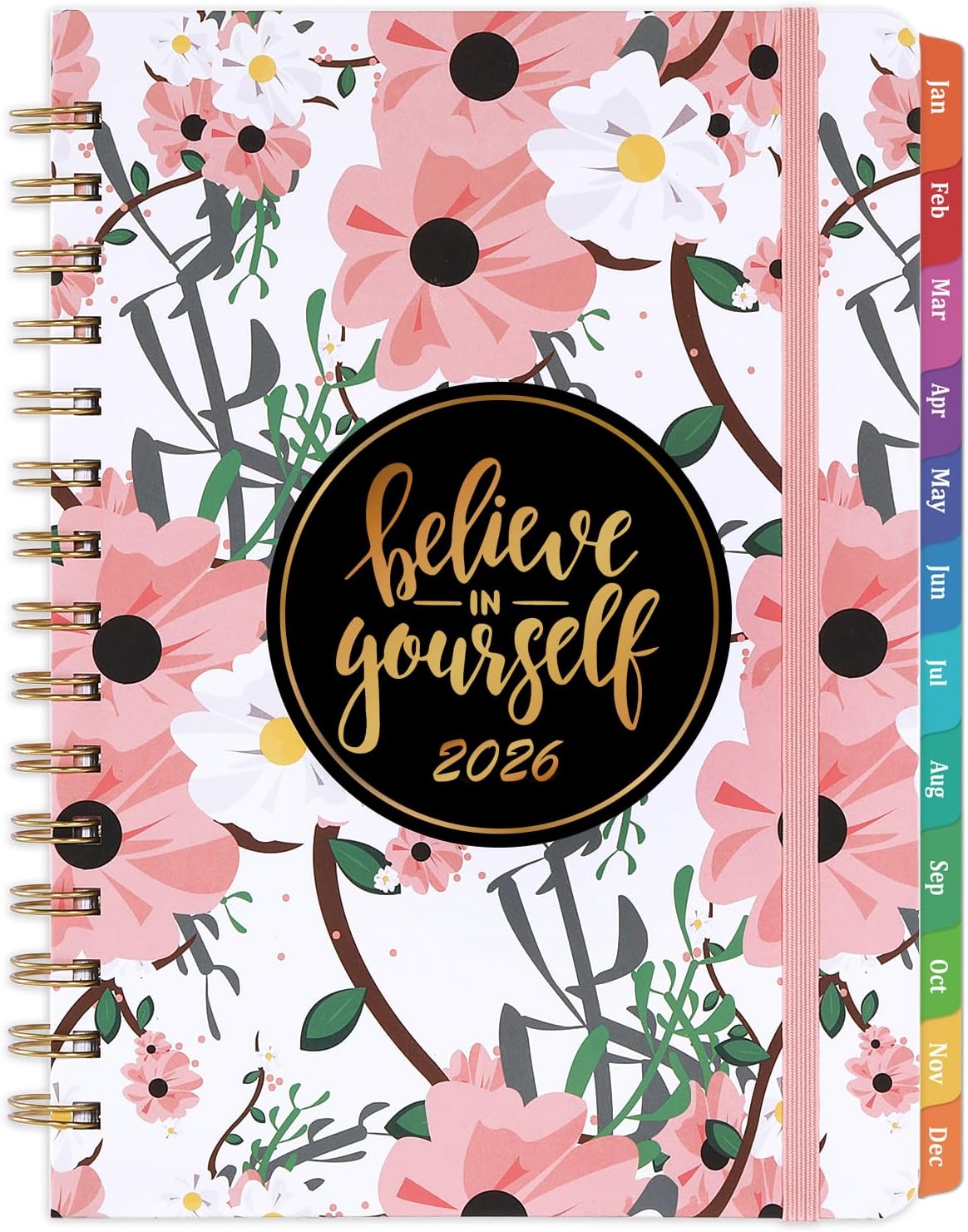 2026 Planner - Weekly & Monthly Planner 2026 with Tabs, 6.4" x 8.5", Jan 2026 - Dec 2026, Hardcover, Strong Binding, Thick Paper, Back Pocket, Elastic Closure, Inspirational Quotes