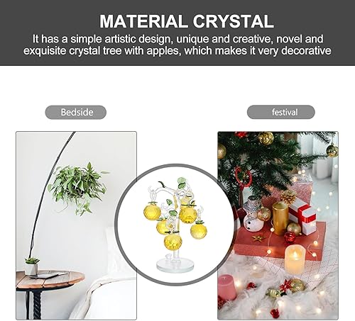 Miniatura 5 de Abaodam 1 juego de cristal de manzano, planta de cristal, decoración de habitación, árbol coleccionable de cristales colgantes para ventanas,