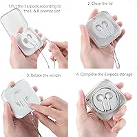 Vista 5 de pzoz Funda para auriculares compatible con Apple iPhone/iPad/iPods EarPods, funda organizadora de cable para auriculares con cable, soporte