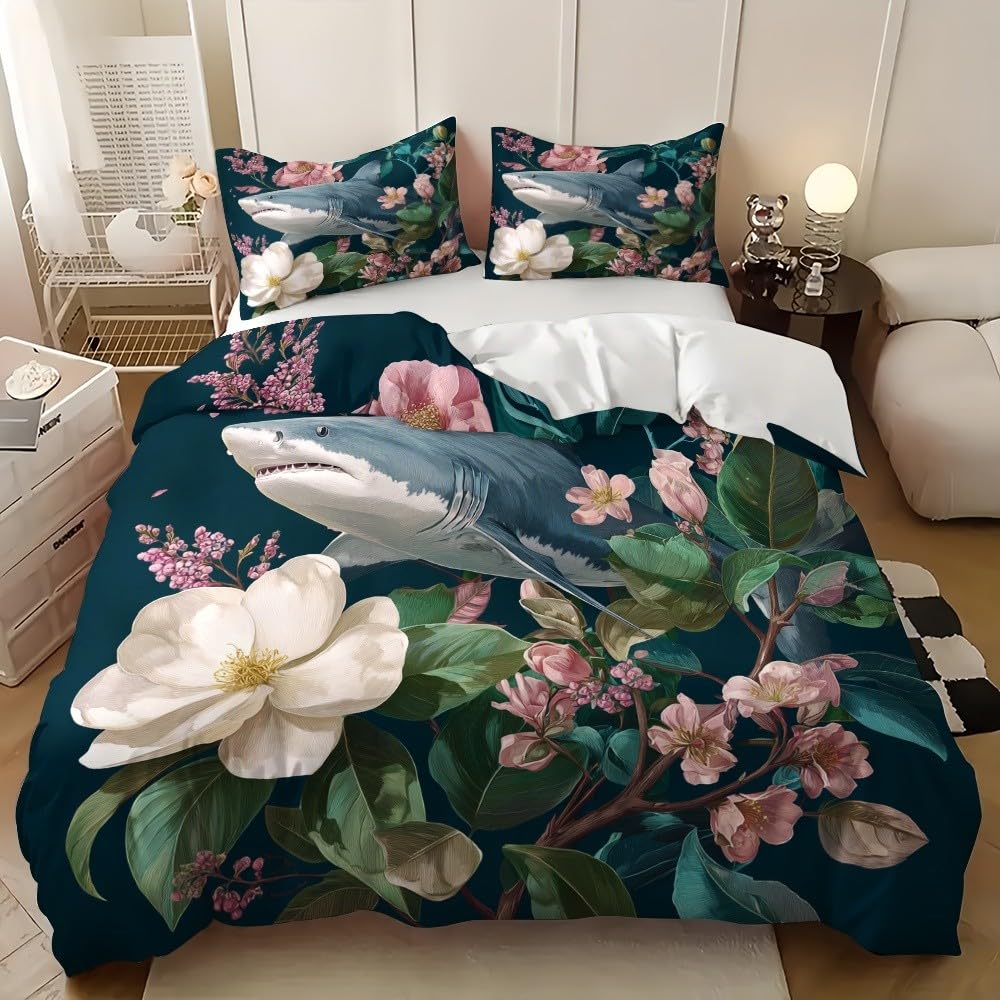 Housse de couette 90x190 cm bleu foncé hypoallergique pour le sommeil sensible des enfants