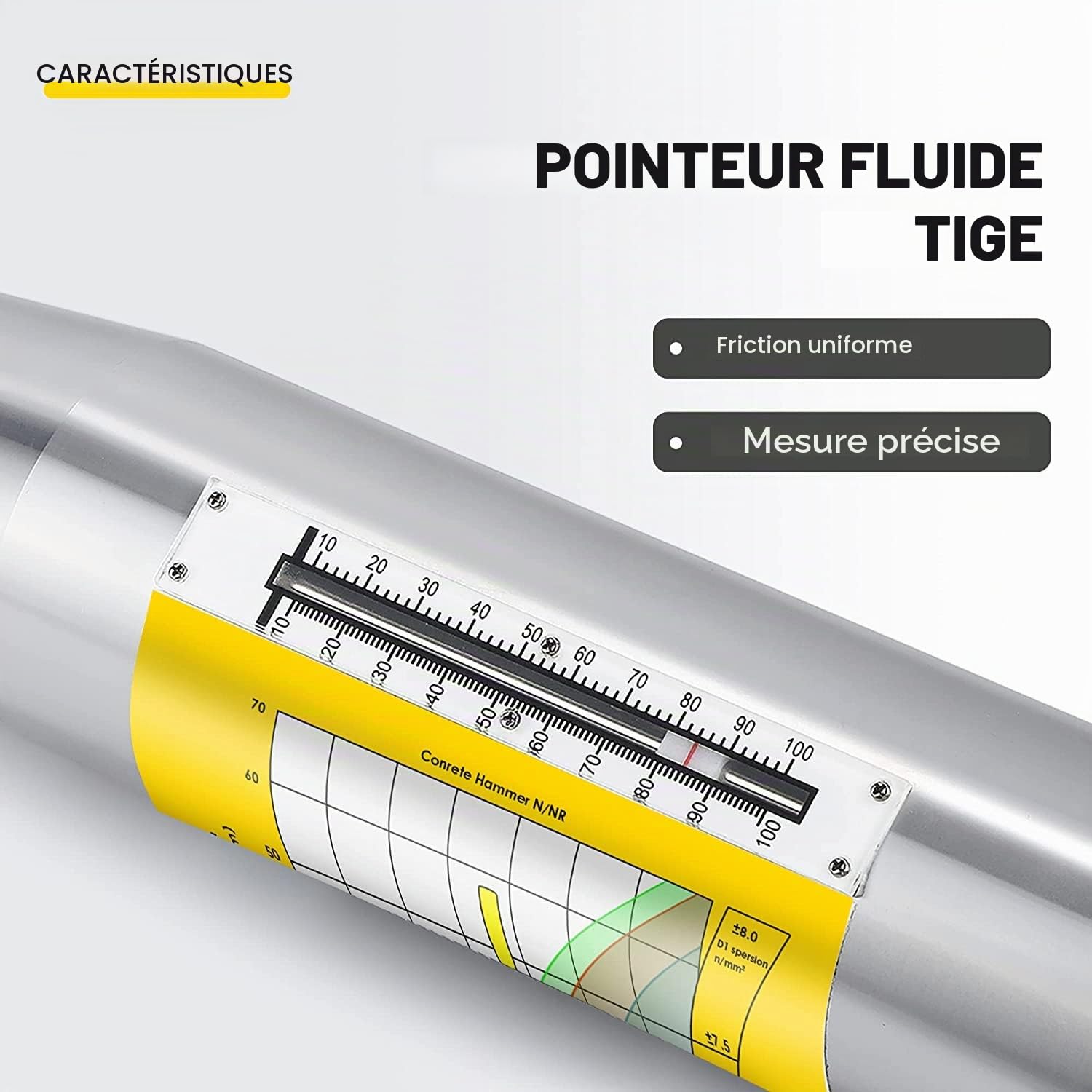 CGOLDENWALL Scléromètre, 10-60 Mpa., ZC3-A, Béton Rebond Testeur Calibré | Marteau à Rebond en Acier Inox, Pointeur Précis, 10-60 Mpa. Comprend Pierre À Aiguiser, Ressorts, Manuel