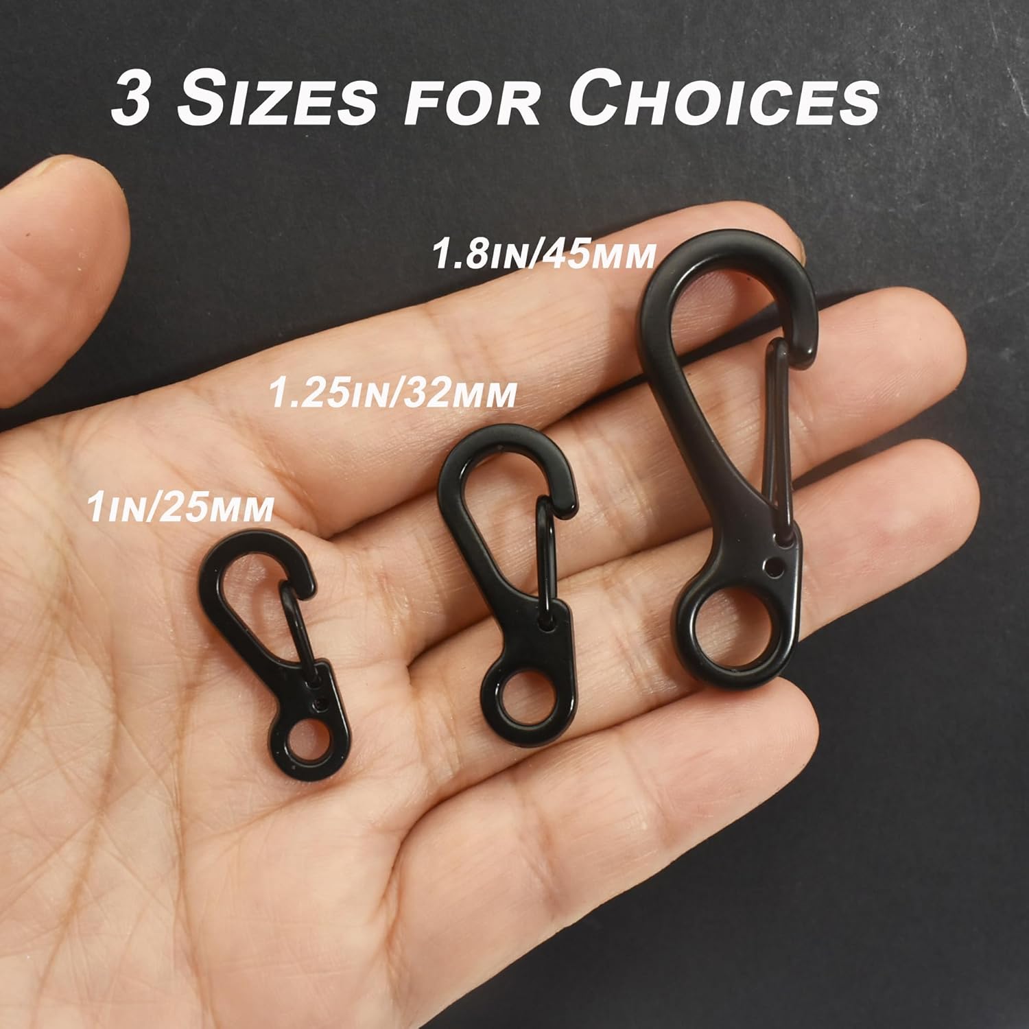 Mini Carabiner Clips with Metal Spring Wiregate Hook and Little Eye Hole for Keychain Backpack Clasps - Image 3