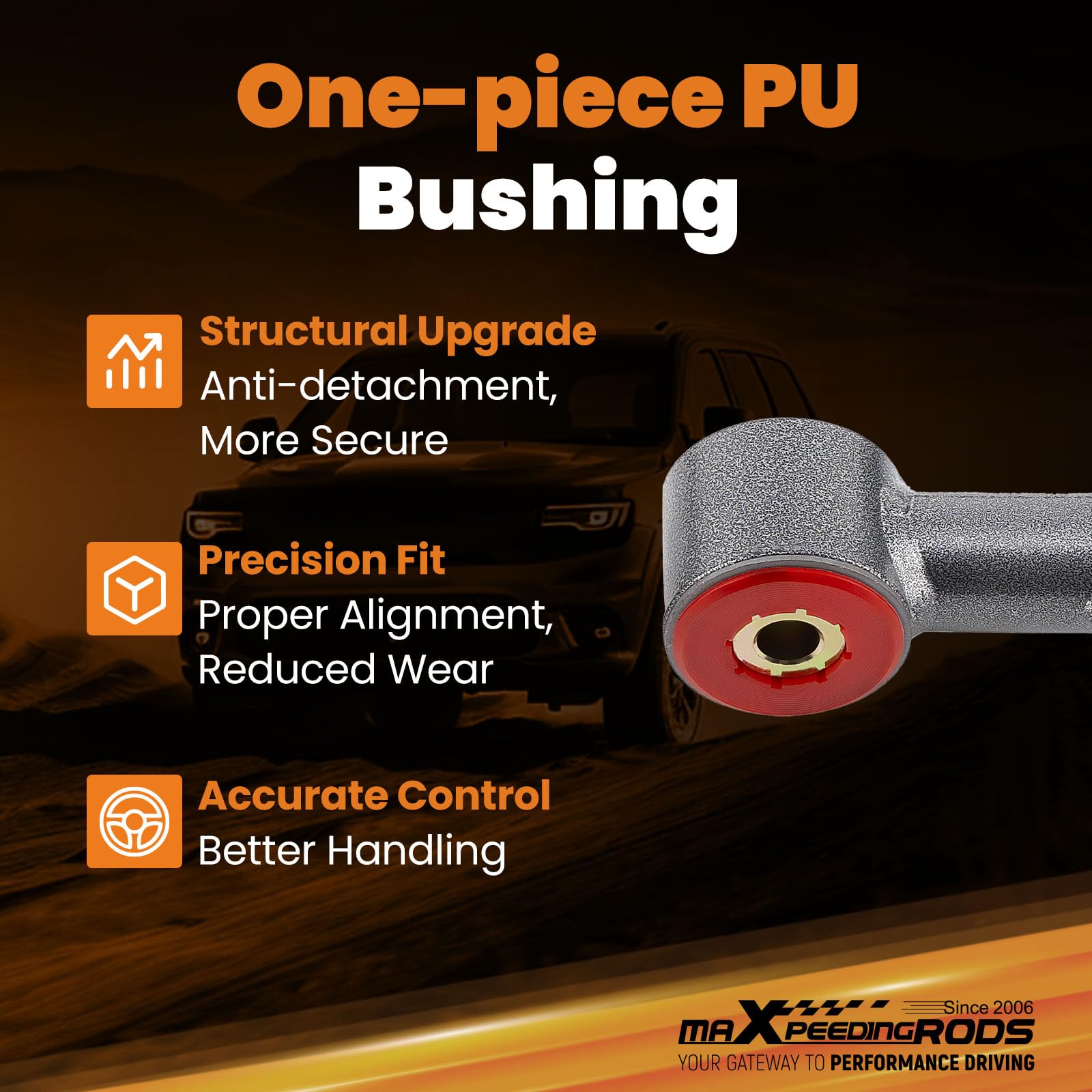 maXpeedingrods Kit de rehausse 2-4 pouces (5 à 10 cm) : bras de suspension supérieurs avant pour Dodge Ram 1500 2006-2023 4x4
